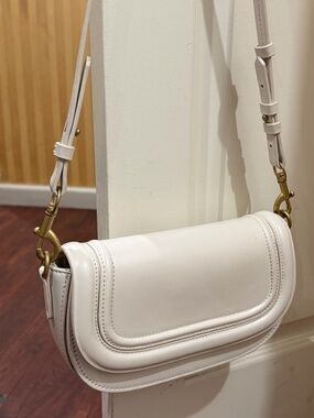 ZARA Cream Crossbody Saddle Bag